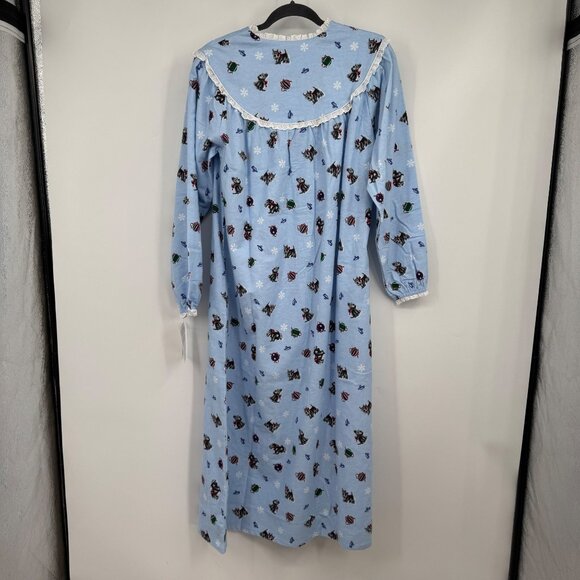 Lanz of Salzburg NWT Women  100% Cotton Flannel Nightgown w/ Scottie Dogs Print - Picture 12 of 15